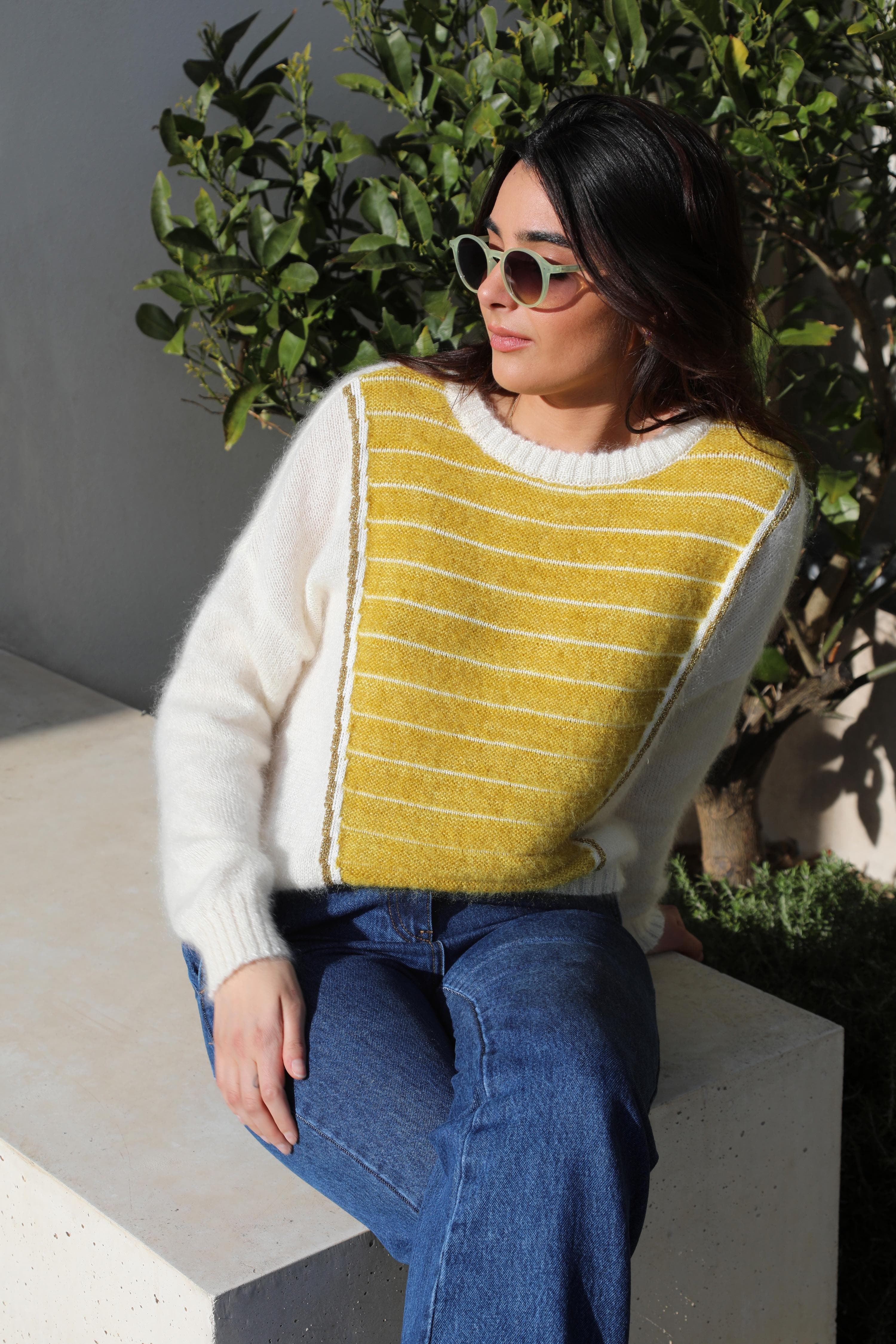Annyblatt Petra maglione mohair seta grafico