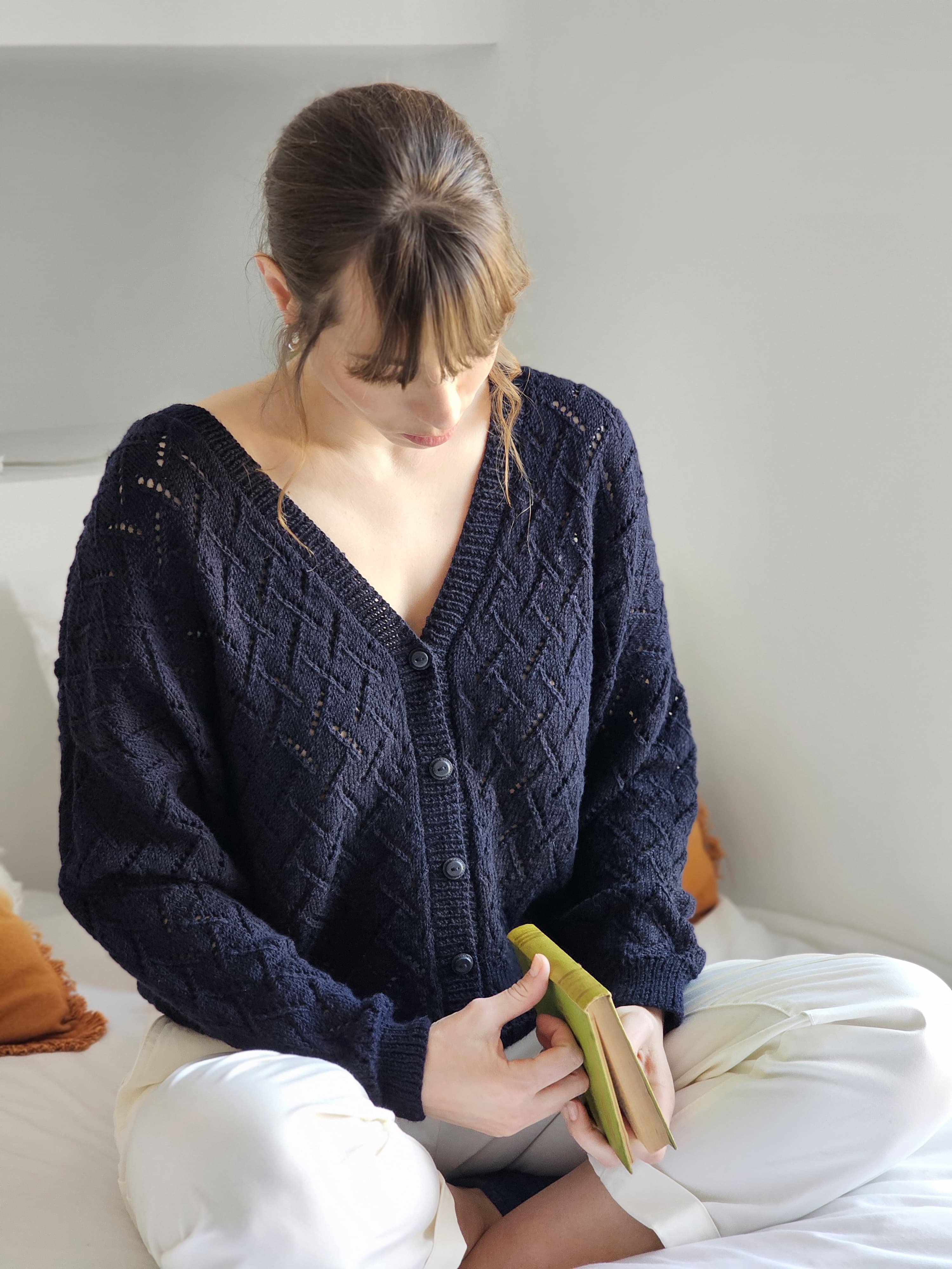 Annyblatt Tricia kit maglia gilet traforato merinos