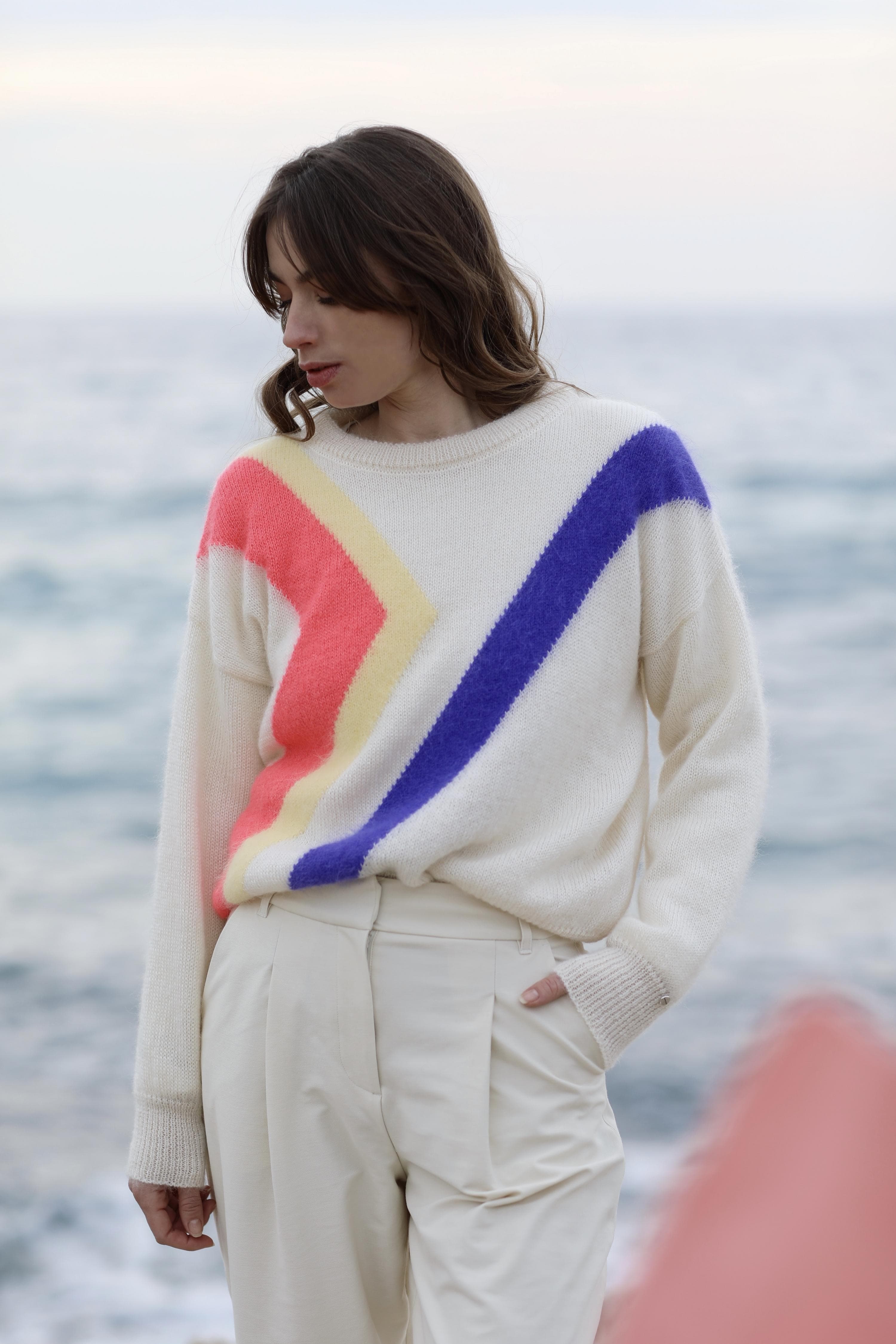 Anny Blatt Inès maglione mohair e seta taglia S