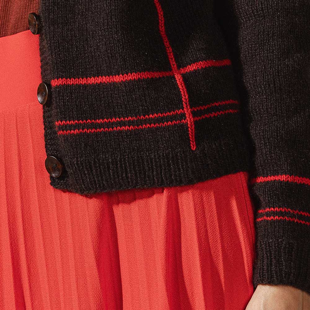 Pascuali Nara schema cardigan scollo a V cashmere