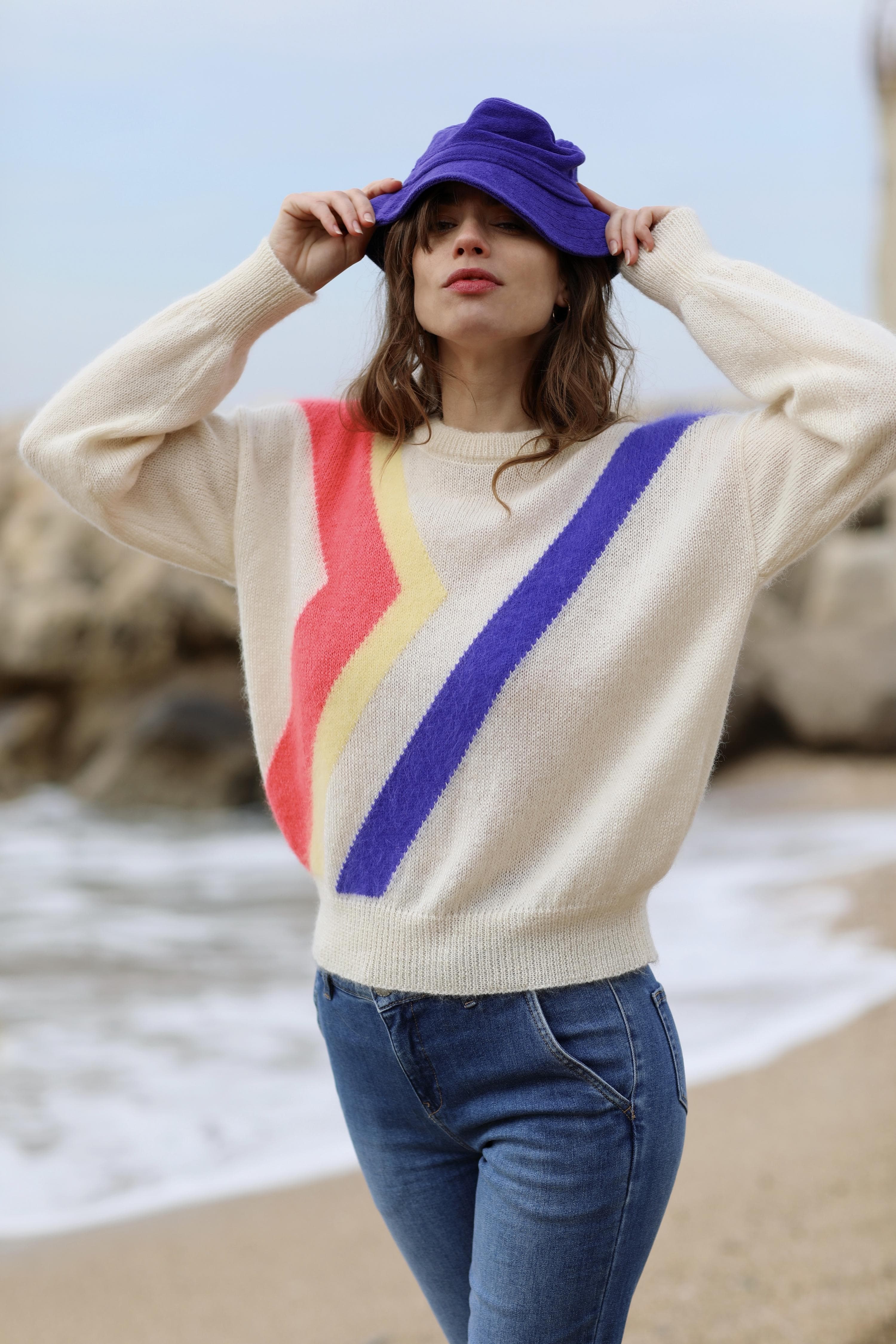 Anny Blatt Inès maglione mohair e seta taglia S